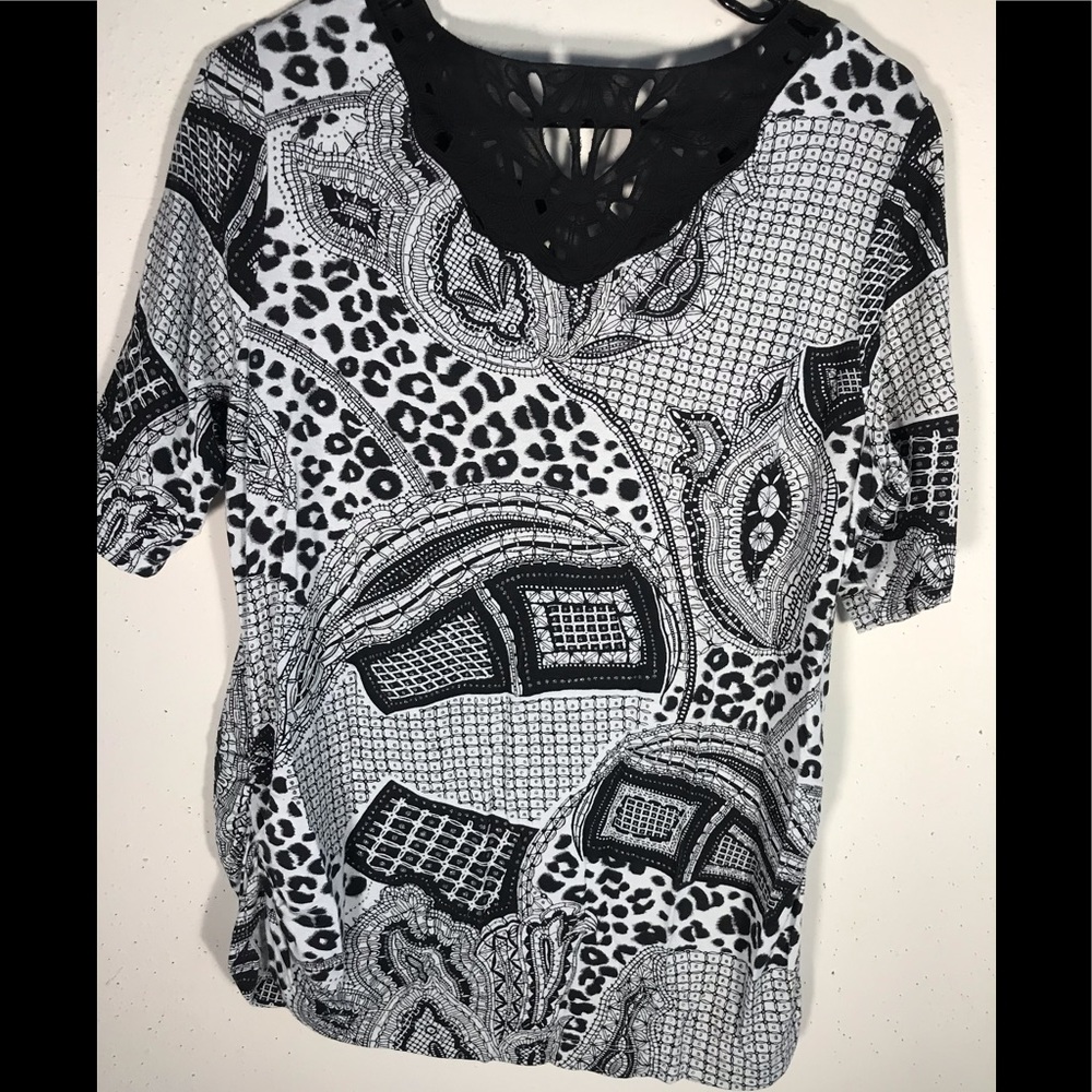 Chico’s Silver Sparkles Stretch Top 2/M